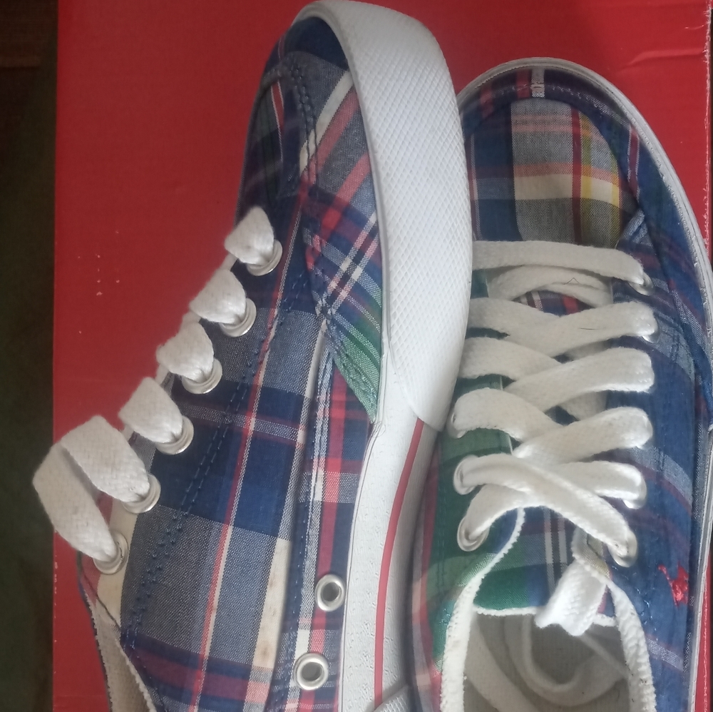 Ralph Lauren Women's Plaid Sneakers.. Shoe